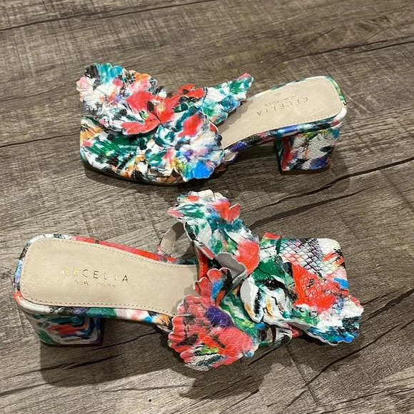 NWOB!! Cecelia New York - Happy Sandal - Multi Color Heel - Size 6 - Picture 4 of 8